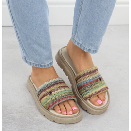 Naisten nahkainen flip flops lavalla MultiKolor Helios 156.731 monivärinen 6