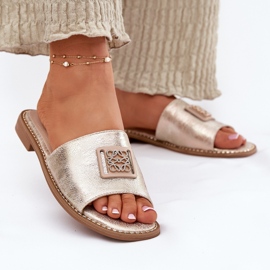 S.Barski Naisten litteän kantaman flip-flops koristeella S. Barski KV51-089 -kultaa kultainen 2