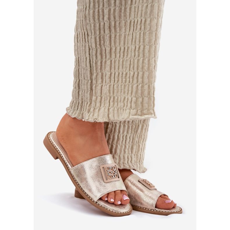 S.Barski Naisten litteän kantaman flip-flops koristeella S. Barski KV51-089 -kultaa kultainen 1