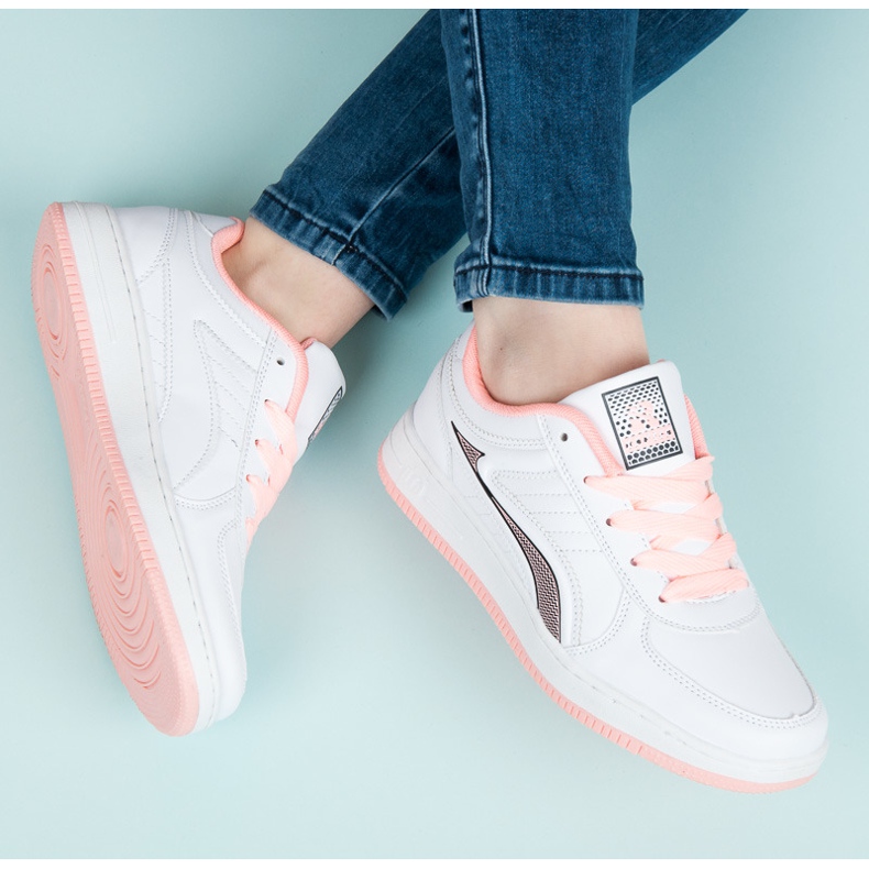 Rapter Valkoiset urheilukengät valkoinen vaaleanpunainen 1