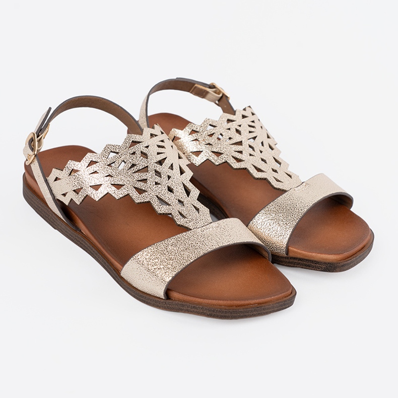 Sergio Leone Kulta -sandaalit, joissa on avoimia koristeita kultainen 1