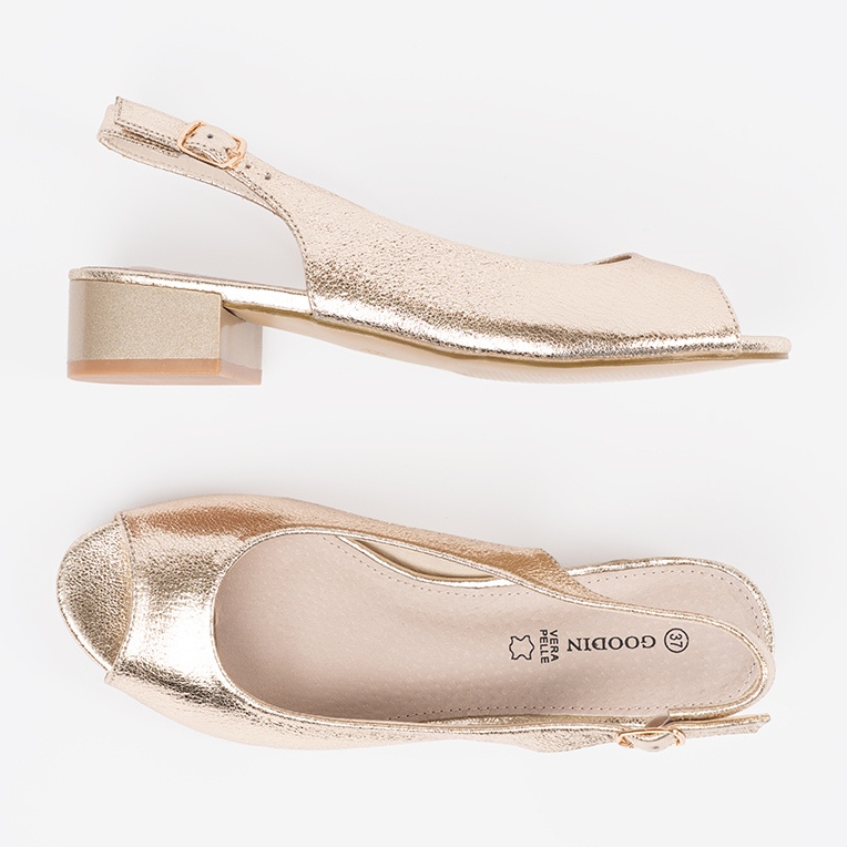 Goodin Kultaiset matalakorkoiset sandaalit kultainen 1