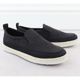 Nowacki Miesten kengät Espadrilles liukastui mustaan ​​0017-T 1