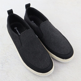 Nowacki Miesten kengät Espadrilles liukastui mustaan ​​0017-T 2