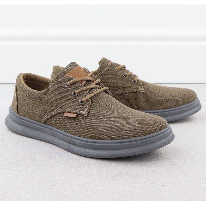 Miesten rento kengät tekstiilit Brown Nowacki 1059-H beige 1