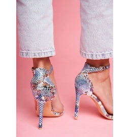 Naisten sandaalit kantapäällä sininen 3