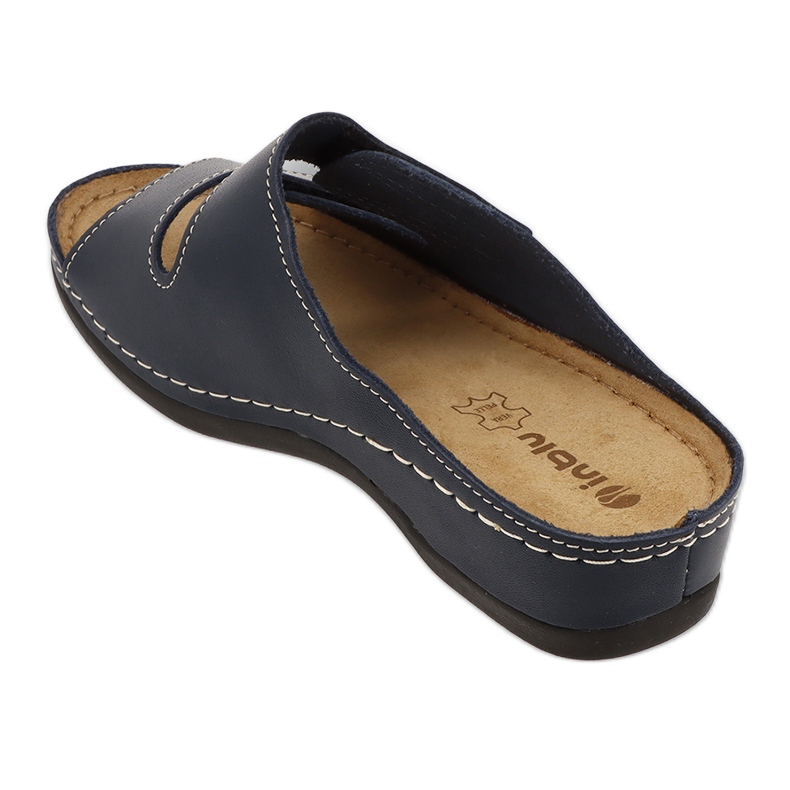 Inblu, Naisten nahkainen flip -Flops 158D001 Navy Blue sininen 2