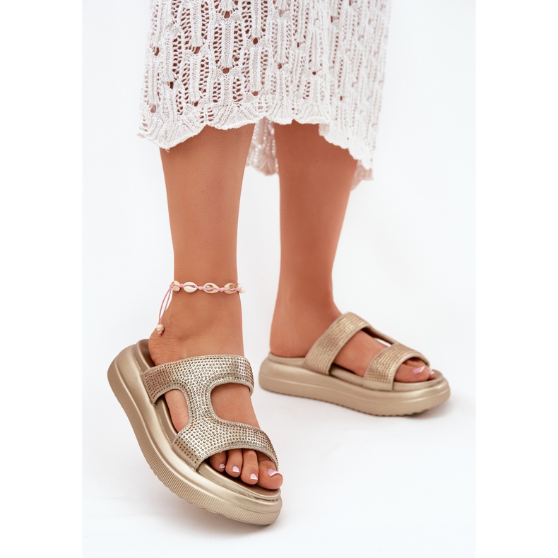 Inna Sisustetut naisten flopsit kultaisella alustalla kultainen 2