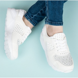 Kylie Urheilukengät kristalleilla valkoinen 1