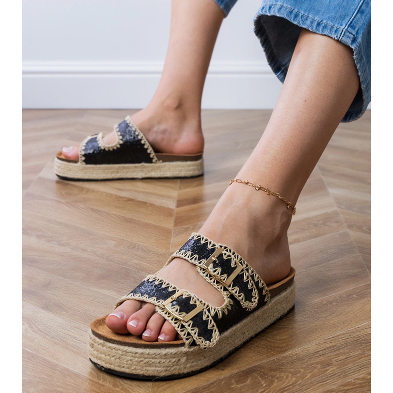 Musta espadrilles glitter soljella 2