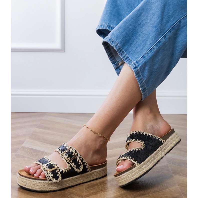 Musta espadrilles glitter soljella 1