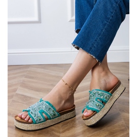 Vihreät espadrilles zirkonilla ja kivillä 2