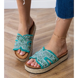 Vihreät espadrilles zirkonilla ja kivillä 4