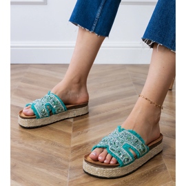 Vihreät espadrilles zirkonilla ja kivillä 1