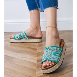 Vihreät espadrilles zirkonilla ja kivillä 3