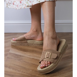 Brown Flip flops lavalla solki vyöllä ruskea 4
