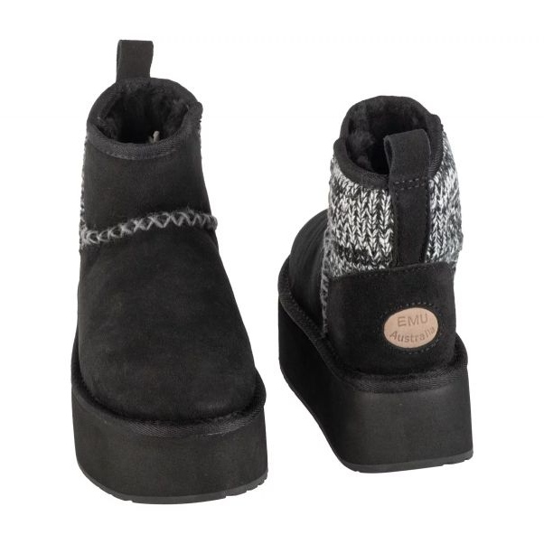 EMU Australia Stinger Knit Flatform W13143-Blak Shoes musta 2