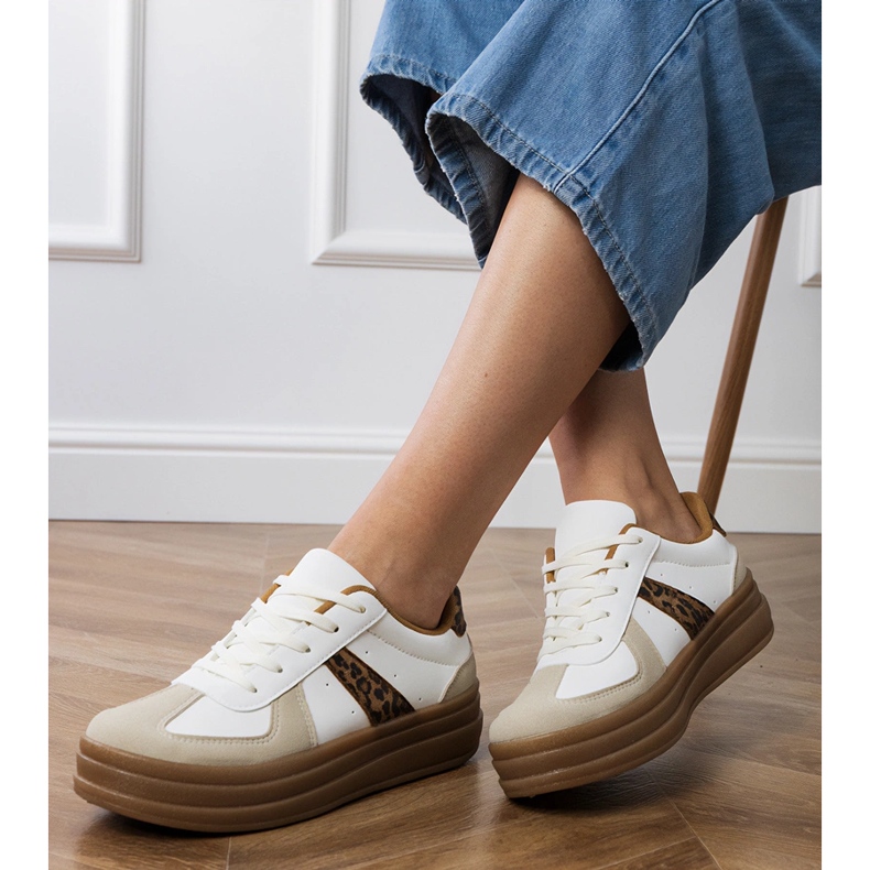 Naisten leopardin lenkkarit laiturilla valkoinen 2