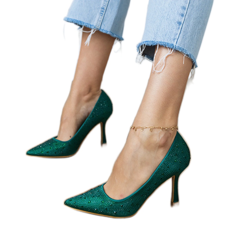 Vihreät satiinipumput zirkonilla 1