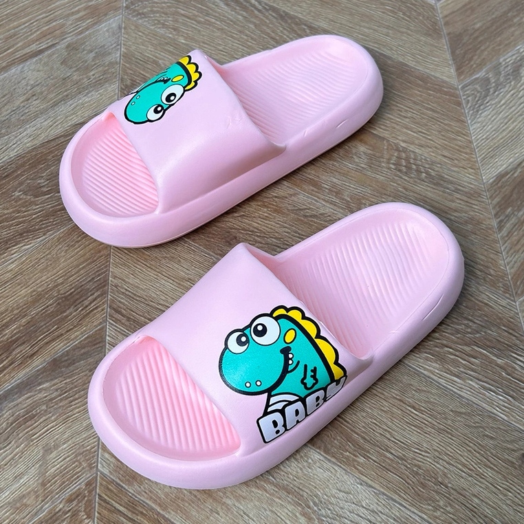 Vaaleanpunaiset lasten flip flops painetulla vaaleanpunainen 1