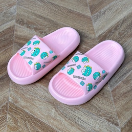 Vaaleanpunaiset lasten flip flops painetulla vaaleanpunainen 1