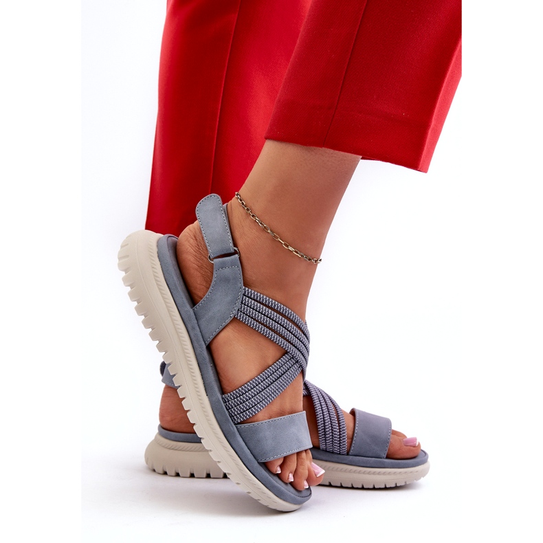 Evento Kevyet, mukavat naisten tarranauhasandaalit, sininen, Ceclea 3