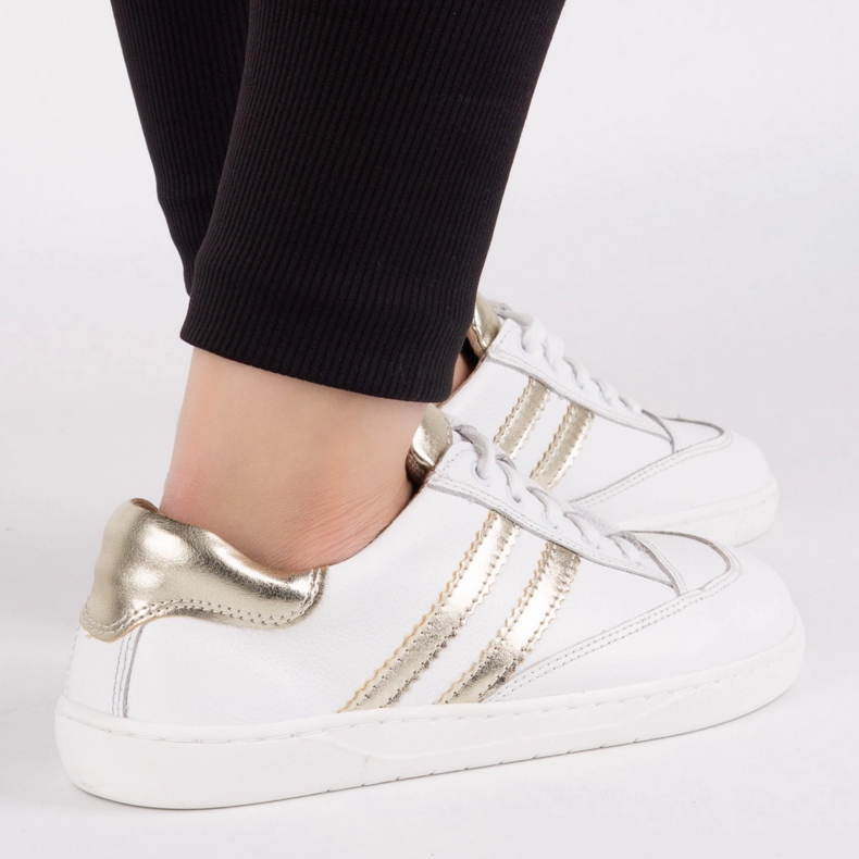 Sneakers paljain jaloin naisten Kaia Olivier - valkoiset nahkakengät valkoinen 1