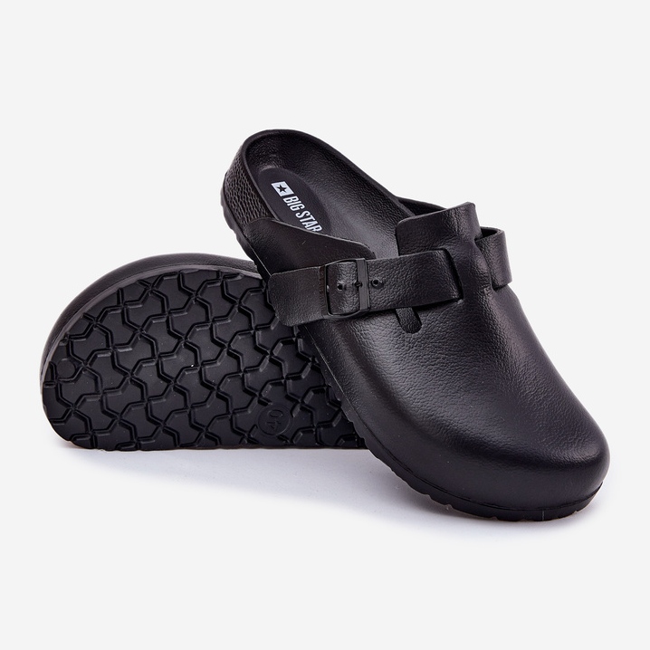 Big Star Vaahto Flip -Flops Men's Clogs, jolla on iso tähti RR174A022 MUSTA Solki 2