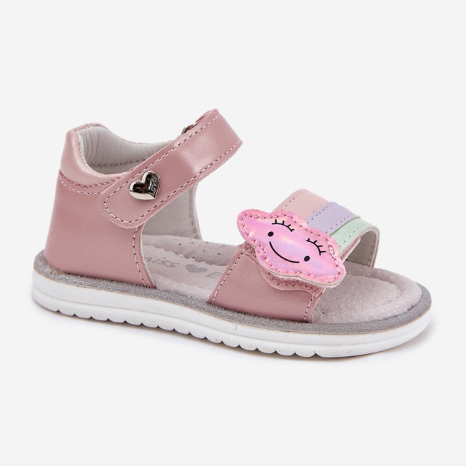 EVento Lasten sandaalit, jotka on kiinnitetty vaaleanpunaisella tarranauhalla vaaleanpunainen 2