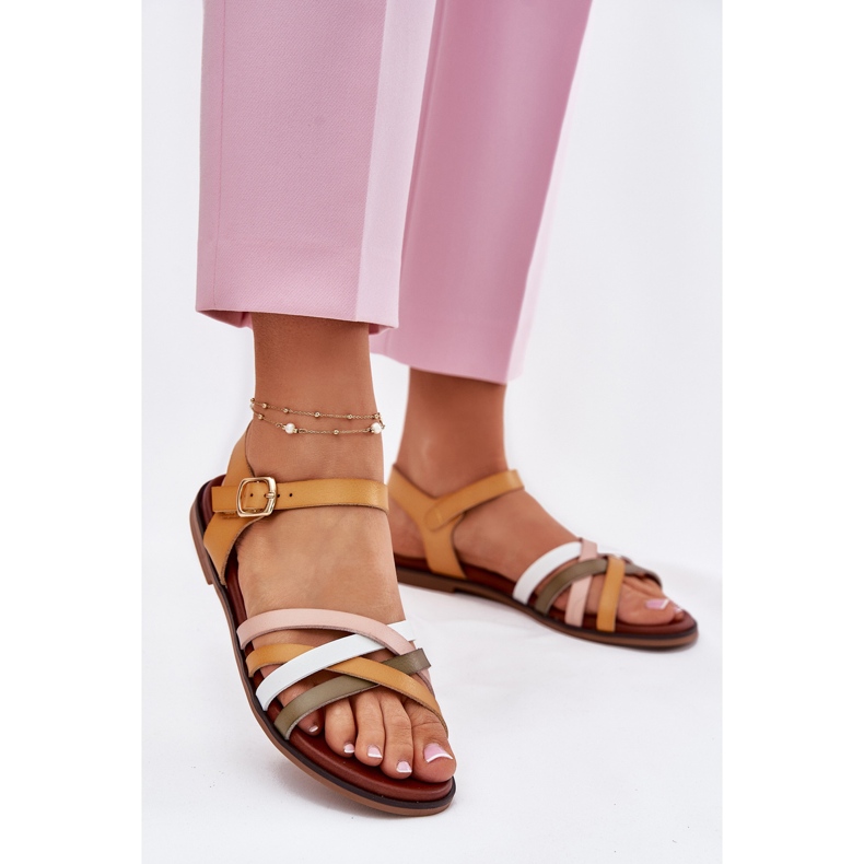Naisten sandaalit Sergio Leone SK090H -kahvistusraidat keltaiset keltainen 2