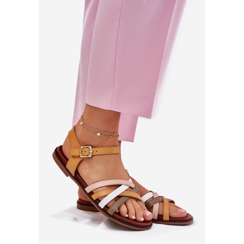 Naisten sandaalit Sergio Leone SK090H -kahvistusraidat keltaiset keltainen 1