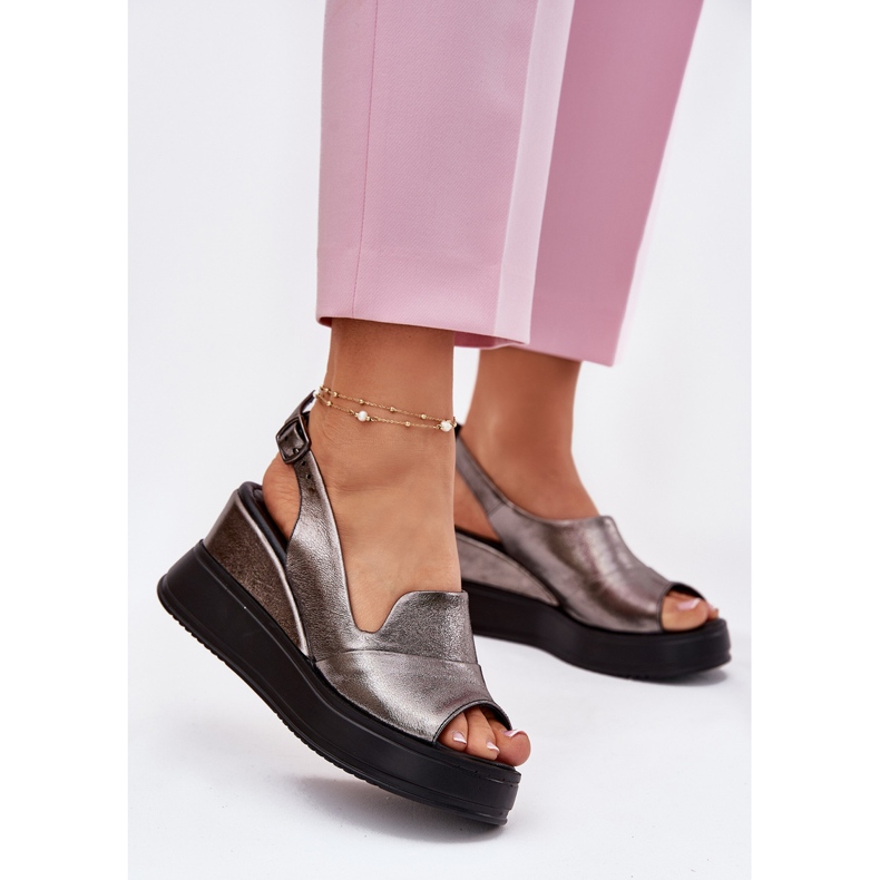 Naisten nahkaiset sandaalit muinaiselle Artikerille 54c0402 grafiitti hopea 2