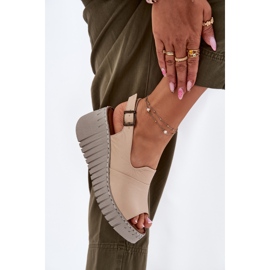 ARTIKER Naisten sandaalit, jotka on valmistettu luonnollisesta nahasta Wedge Artker 56c0957 beige 5