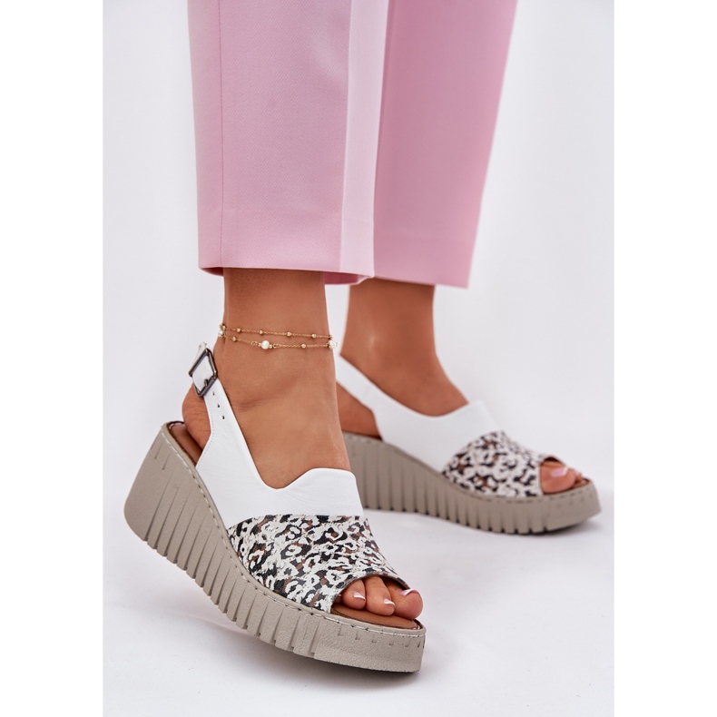 ARTIKER Naisten sandaalit, jotka on valmistettu luonnollisesta nahasta Wedge Artker 56C0958 White valkoinen 2