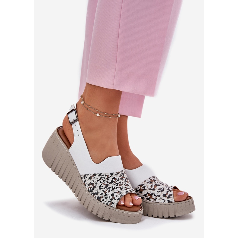 ARTIKER Naisten sandaalit, jotka on valmistettu luonnollisesta nahasta Wedge Artker 56C0958 White valkoinen 1