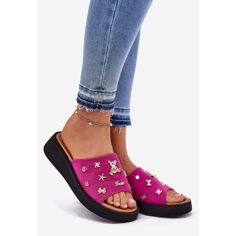 Naisten mokkanahkaiset flops Vinceza 66741 Fuksja vaaleanpunainen 1