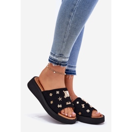 Naisten mokkanahkaiset flops Vinceza 66741 mustalla nastalla 1