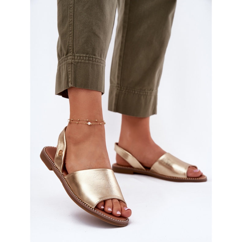 EVento Litteät naisten sandaalit ekologinen nahka kultainen 2