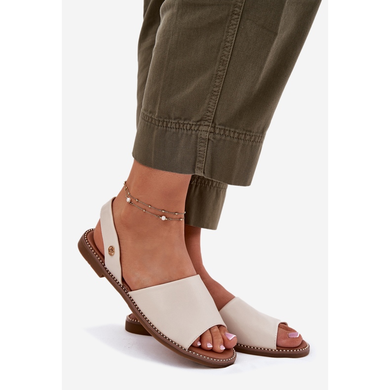 EVento Naisten litteät sandaalit ekologinen nahka beige 1