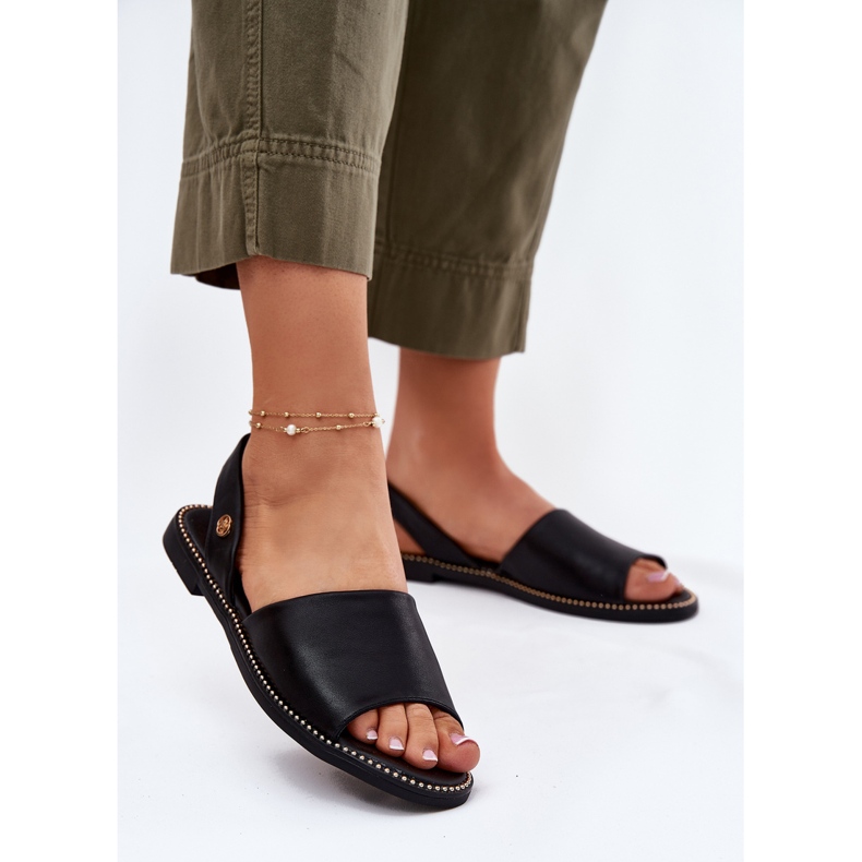 EVento Flat -Pested Women's Sandaalit Eco Leather Musta 2