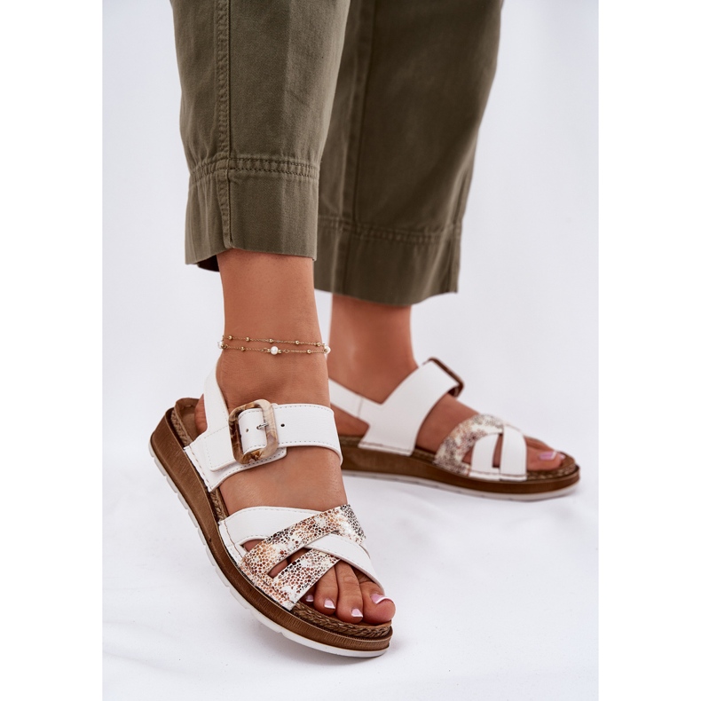 Naisten sandaalit, joissa on inblu gs000056 valkoinen solki 2