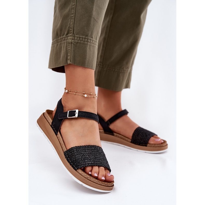 Naisten sandaalit, joissa on punos inblu GS000050: n mustalla vyöllä 2