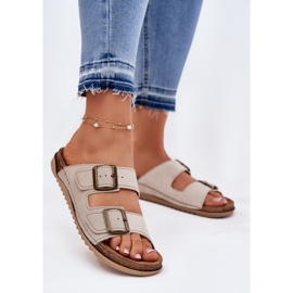 Naisten ennaltaehkäisevä flip flops inblu AA000068 beige 2