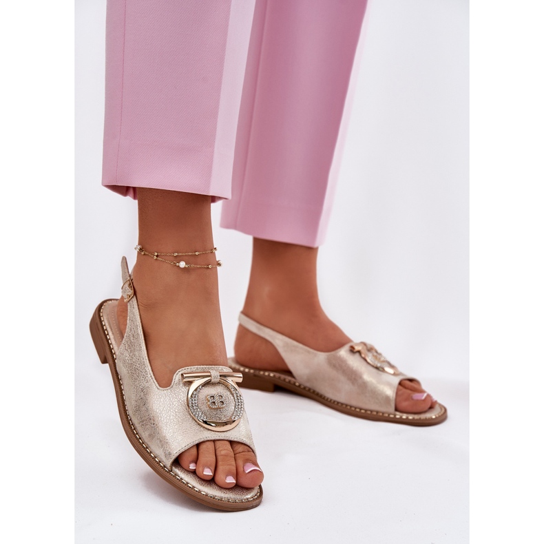 S.Barski Tyylikkät sandaalit, joissa on litteä koristelu S. Barski KV51-003 Kulta kultainen 2