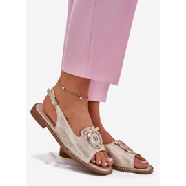 S.Barski Tyylikkät sandaalit, joissa on litteä koristelu S. Barski KV51-003 Kulta kultainen 1