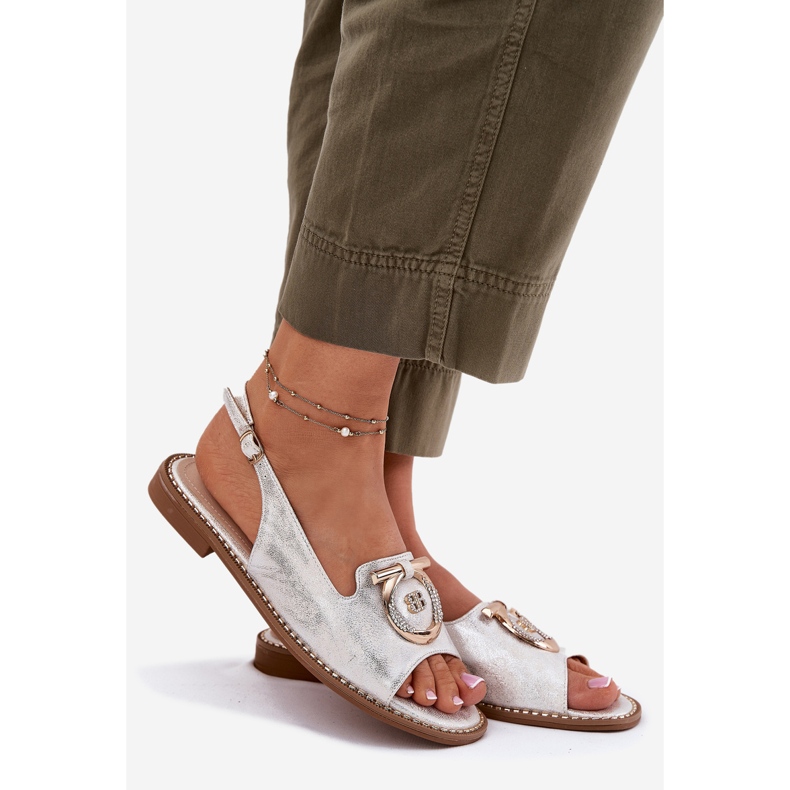 S.Barski Tyylikkät sandaalit, joissa on litteä korko S. Barski Kv51-003 Hopea 1