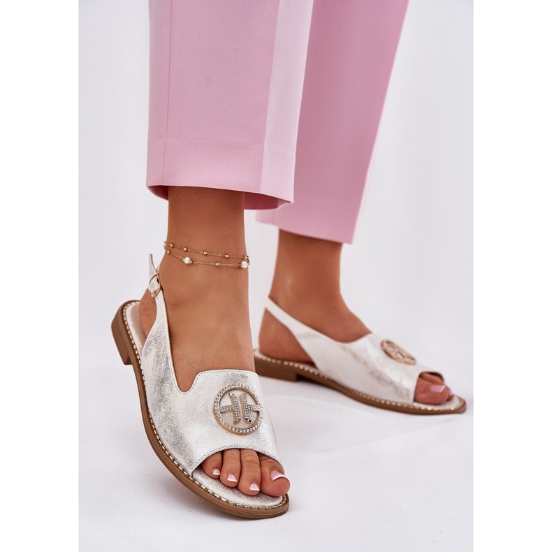 S.Barski Litteäkorkoiset naisten sandaalit, joissa on S. Barski Kv51-002 -hopea koriste 2