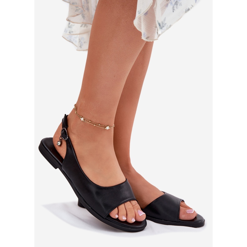 EVento Litteät naisten sandaalit mustat 1