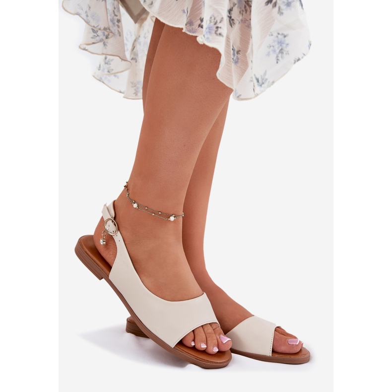 EVento Naisten litteät sandaalit beige 1