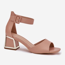 EVento Naisten sandaalit alaston postitse beige 4